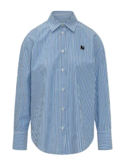 Striped Shirt With Embroidery