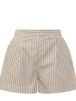 Striped Shorts with Pleats