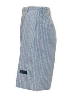 Striped Shorts with Self Tie Belt