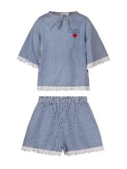 Striped top and shorts set