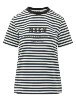 Striped T-shirt with Front Print