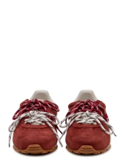 Suede Sneakers with Contrast Laces