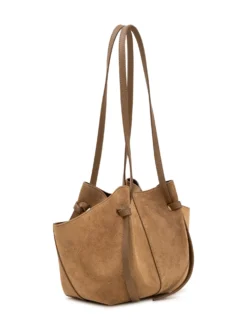 Suede Tote Bag with Double Handles