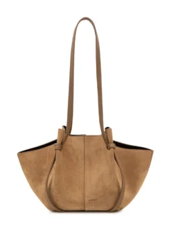 Suede Tote Bag with Double Handles