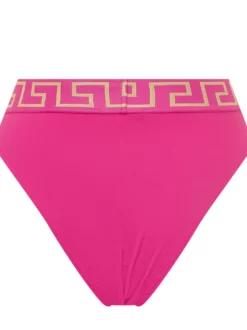 Swim Briefs with High Waist and Geometric Band