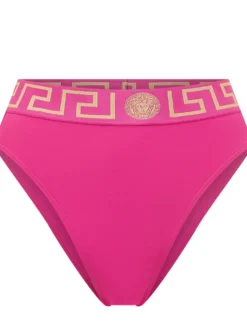 Swim Briefs with High Waist and Geometric Band