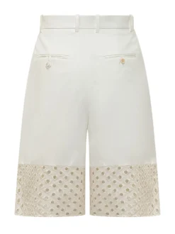 Tailored Bermuda Shorts with Broderie Anglaise Insert