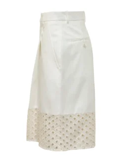 Tailored Bermuda Shorts with Broderie Anglaise Insert