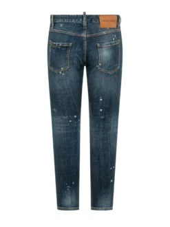 Teddy Jeans with Used Effect and Distressed Details