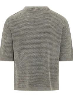 Textured Short Sleeve Crewneck Sweater