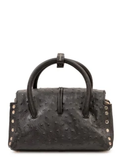 Textured Top Handle Bag with Front Closure