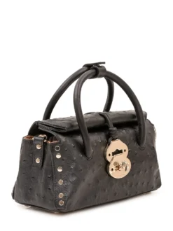 Textured Top Handle Bag with Front Closure