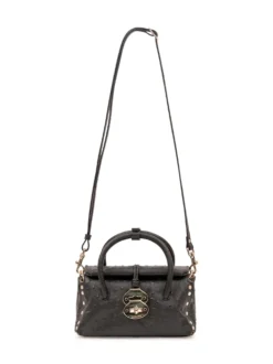 Textured Top Handle Bag with Front Closure