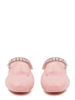 The Jelly Perforated Ballet Flat with Strap