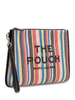 The Large Pouch Striped Bag with Front Logo