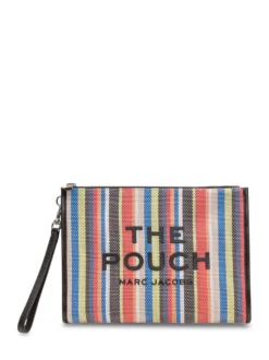 The Large Pouch Striped Bag with Front Logo