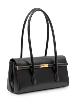 Top Handle Bag with Metal Closure