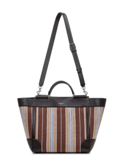 Top Handle Bag with Striped Pattern