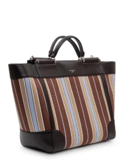 Top Handle Bag with Striped Pattern