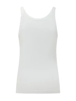 Top Smanicato a Coste con Logo