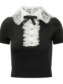 Top with Lace Collar