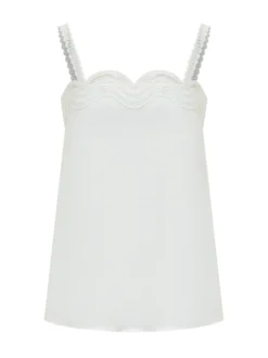 Top with Straps and Lace Trim