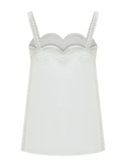 Top with Straps and Lace Trim