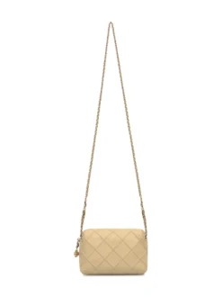Tory Burch Beige Quilted Bag with Chain Strap