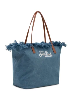 Tote Bag City Denim with Frayed Edges