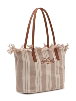 Tote Bag City with Handles and Frayed Edge