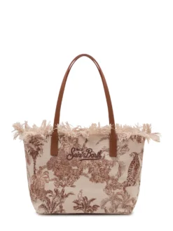 Tote Bag City with Handles and Frayed Edge