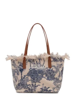 Tote Bag City with Handles and Frayed Edge