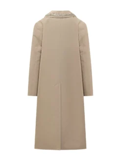 Trench Coat with Embellished Collar