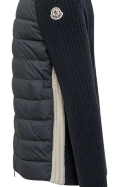 Tricot cardigan with padded front panel