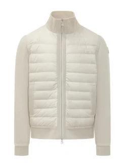 Tricot cardigan with padded front panel