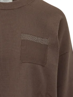 Tricot Knit Top with Pocket