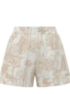 Tropical Toile Print Shorts