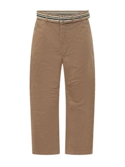 Trousers with Belt and Shaped Pockets
