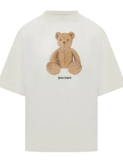 T-shirt with Bear Print and Front Logo