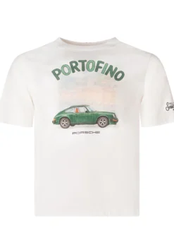 T-shirt with Car Print and Lettering