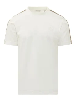 T-shirt with Check Shoulder Bands
