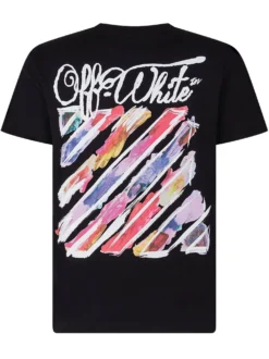 T-Shirt with Diag Watercolor Print