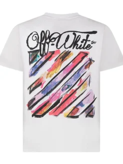 T-Shirt with Diag Watercolor Print
