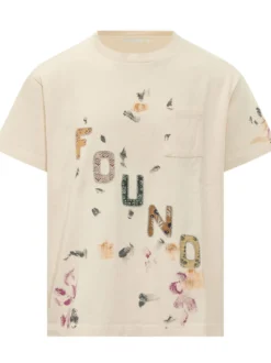 T-shirt with Embroidered Logo and Print