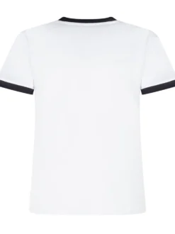 T-shirt with Front Logo and Contrasting Trims