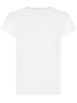 T-shirt with Front Logo and Shoulder Buttons