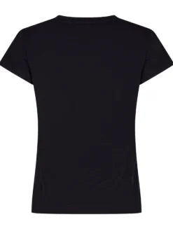 T-shirt with Front Logo and Shoulder Buttons
