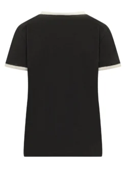 T-shirt with Front Print and Contrasting Trims