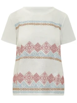 T-shirt with Geometric Embroidery