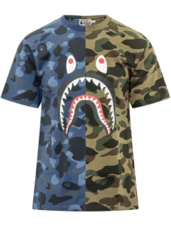 T-shirt with Graphic Print and Camouflage Pattern